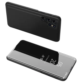 Clear View Wallet Flip Case for Samsung Galaxy S24 Ultra - Black
