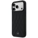 Mercedes Leather with Crossed Lines MagSafe Case for iPhone 17 Pro Max, Black