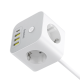 Baseus PowerCombo 7 in 1 Power Strip Cube, 3 AC + 3 x USB-A + 1 x USB-C, 20W, 1.5m, White