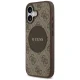 Чехол Guess для iPhone 17 4G Circle Classic Logo MagSafe, коричневый