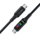 Acefast C7-03 USB-C uz USB-C kabelis ar displeju 100W 1.2m melns