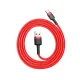 Baseus Cafule USB to USB Type C Data Charging Cable 3A 1m, Red+Black | Lādētājvads Datu Pārraides Kabelis