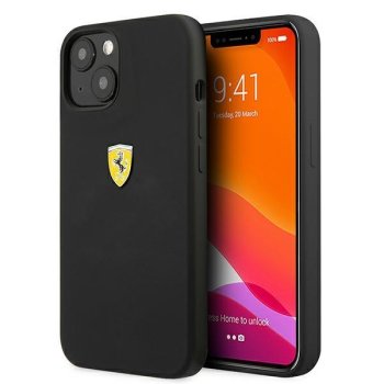 Apple iPhone 13 Ferrari Telefona Maciņš Vāciņš Apvalks Bampers, Melns | Silicone Hard Case Cover (Fessihcp13mbk)