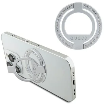 Магнитный держатель-кольцо Guess MagSafe Ring Stand со стразами Серебристый