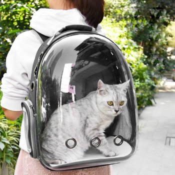 Dzīvnieku Ceļošanas Mugursoma Koferis, 25x30x40cm, Melns | Pet Cat Dog Travel Backpack