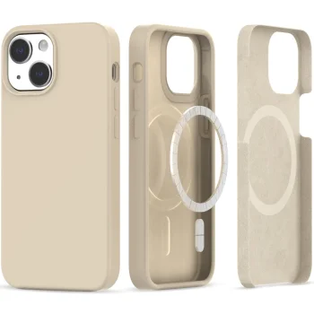 Apple iPhone 14 6.1'' Tech-Protect Silicone MagSafe Case Cover, Beige | Чехол Обложка Бампер...