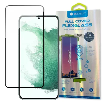 Aizsargstikls Bestsuit 3D Edge Nano Flexi Glass priekš Samsung Galaxy S22+ (S22 Plus), caurspīdīgs