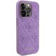 Guess iPhone 15 Pro Max Case Leather 4G Stamped, Purple