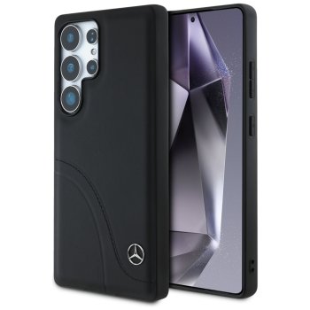 Чехол Mercedes Leather Curved Stitches для Samsung Galaxy S25 Ultra Black