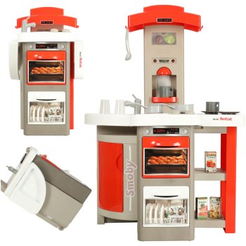 Bērnu Salokāma Spēļu Virtuve ar Skaņām, Rotaļu Virtuves Iekārtas Komplekts Smoby mini Tefal OpenCook 312202,...