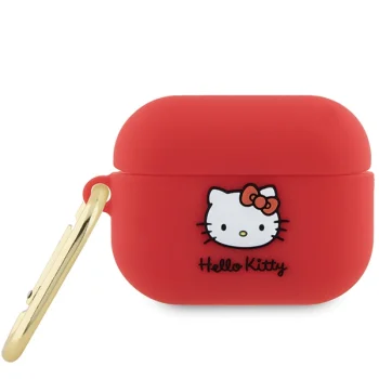 Чехол Hello Kitty для AirPods Pro 2 Silicone 3D Kitty Head, фуксия
