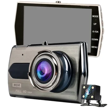 Автомобильный видеорегистратор Full HD с камерой заднего вида и LCD 4"