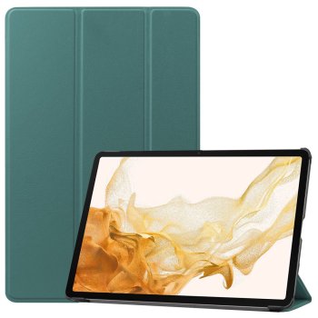 Samsung Galaxy Tab S9+ Plus (SM-X810, SM-X816B) Trifold Stand PU Leather Cover Case, Green | Чехол Книжка...