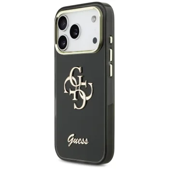 Guess IML 4G Script Metal vāciņš iPhone 17 Pro Max – melns | Phone Case Cover