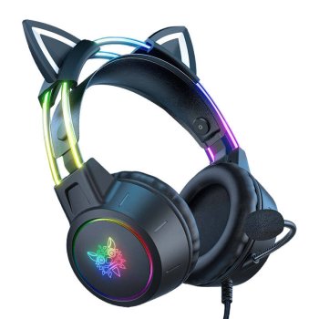 ONIKUMA X15 PRO spēļu austiņas Cat (melnas) | Gaming headset (Black)