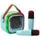 Kids Karaoke Machine with 2 Microphones, Bluetooth Speaker, LED Lights, 10W, blue