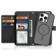 Dux Ducis Lawa Leather Case for iPhone 16 Pro Max with Detachable Wallet, Black