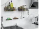Полка для ванной комнаты в стиле Loft с 4 крючками, черная