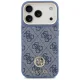 Guess 4G Strass Logo & Big Strap Metal Buttons MagSafe vāciņš iPhone 17 Pro, Zils