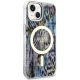 Guess iPhone 14 vāciņš Leopard MagSafe, zils