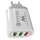 Сетевое зарядное устройство Maclean MCE479 W, QC 3.0, 3x USB, белое
