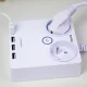 Plakans pagarinātājs ar USB Huslog EMX-190124, 2 rozetes, 1.5m vads, balts