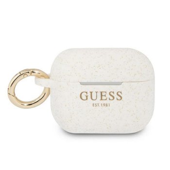 Guess GUAPSGGEH AirPods Pro cover white/white Silicone Glitter