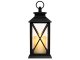 Decorative LED Lantern with Flickering Flameless Candle, 28cm, Black