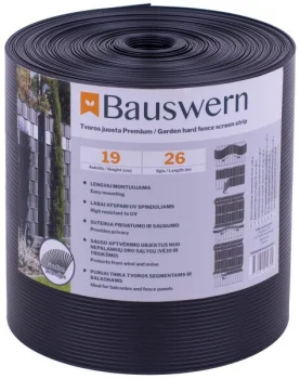 Заборная лента Bauswern Premium 26 x 0.19 м, 700 г/м², RAL7016, темно-серая