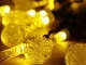 Садовая солнечная гирлянда 20 LED ледяные капли, тёплый белый