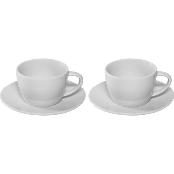 JURA Cappuccino Cups with Saucers, Set of 2, 170 ml, White