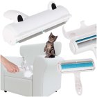 Reusable Pet Hair Remover Brush for Clothes and Upholstery, White Blue