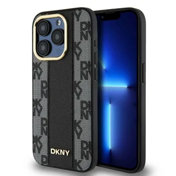 Чехол Dkny для iPhone 15 Pro Max Leather Checkered Mono MagSafe, черный