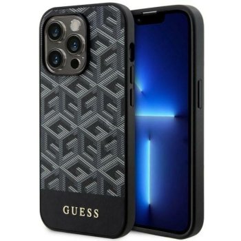 Guess iPhone 14 Pro Max vāciņš G Cube Stripes MagSafe, melns