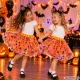 Girls Halloween Costume Set: Pumpkin Tutu Skirt and Bow Headband