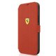 Ferrari iPhone 12 mini atverams vāciņš maciņš grāmatiņa On Track Perforated, sarkans
