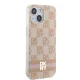 Чехол DKNY для iPhone 15 IML Checkered Mono Pattern & Printed Stripes MagSafe, розовый