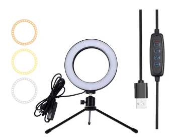 Gredzenveida Riņķa Lampas LED Gaismas Komplekts ar Statīvu / Tripodu | Ring Light Lamp with Tripod for Photo Video...