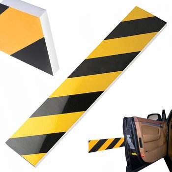 Pašlīmējošs garāžas sienas aizsargs auto durvīm, dzelteni melns