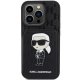 Karl Lagerfeld iPhone 15 Pro vāciņš Saffiano Monogram Ikonik Patch, melns