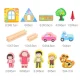Bērnu Rotaļu Spēļu Leļļu Koka Māja - Konstruktors ar Aksesuāriem, 268 detaļas | Wooden Building Blocks Doll...