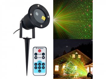 Āra LED Projektors Lāzera Lampa Disko Gaismas Prožektors ar Tālvadības Pulti | Garden Outdoor Projector Laser...