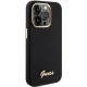 Guess Silikona vāciņš ar metāla logotipu un rāmi iPhone 15 Pro Max - melns | Silicone Script Metal Logo &...