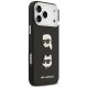 Karl Lagerfeld FW Grained Karl & Choupette Heads Pins & Logo vāciņš iPhone 17 Pro Max — melns | Phone Case Cover