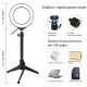 LED Ring Light 12cm with Desktop Tripod up to 24.5cm, RGBW, USB