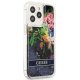 Guess iPhone 13 Pro Max vāciņš Flower Liquid Glitter Zils