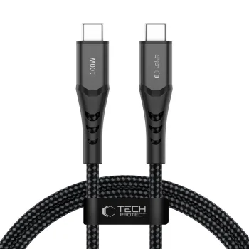 Кабель Tech-Protect Ultraboost UB11T USB-C на USB-C 100W 100 см, черный