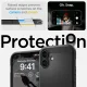 Чехол Spigen Tough Armor MagSafe для iPhone 16 Plus с подставкой, черный