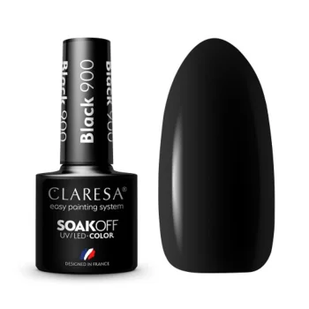 Claresa Black 900 hibrīdā nagu laka, 5 g