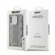 DKNY iPhone 15 Pro Max Case Leather Checkered Mono Pattern MagSafe, Beige